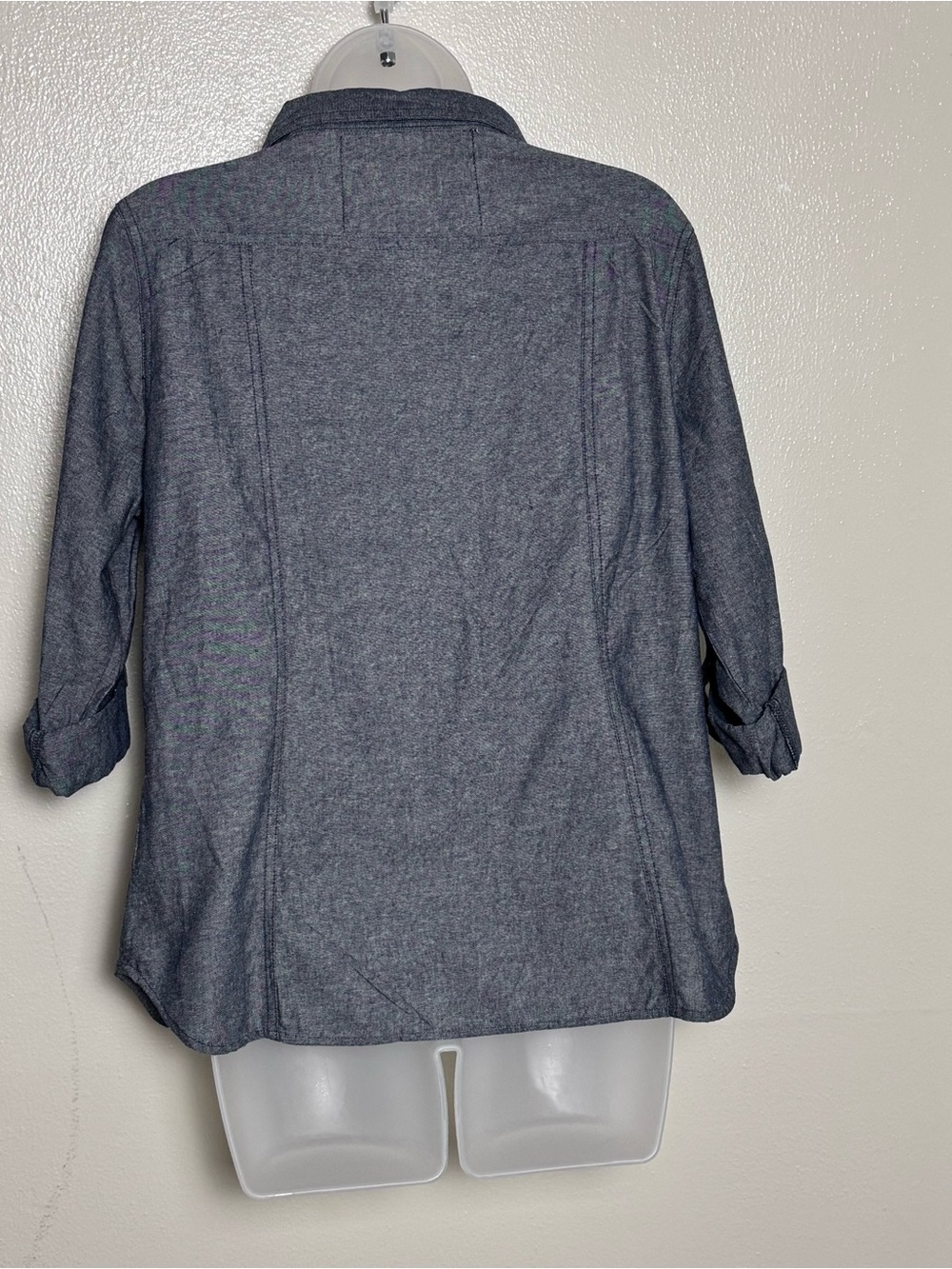 Derek Heart Rhinestone Chambray Shirt XL - Picture 2 of 11